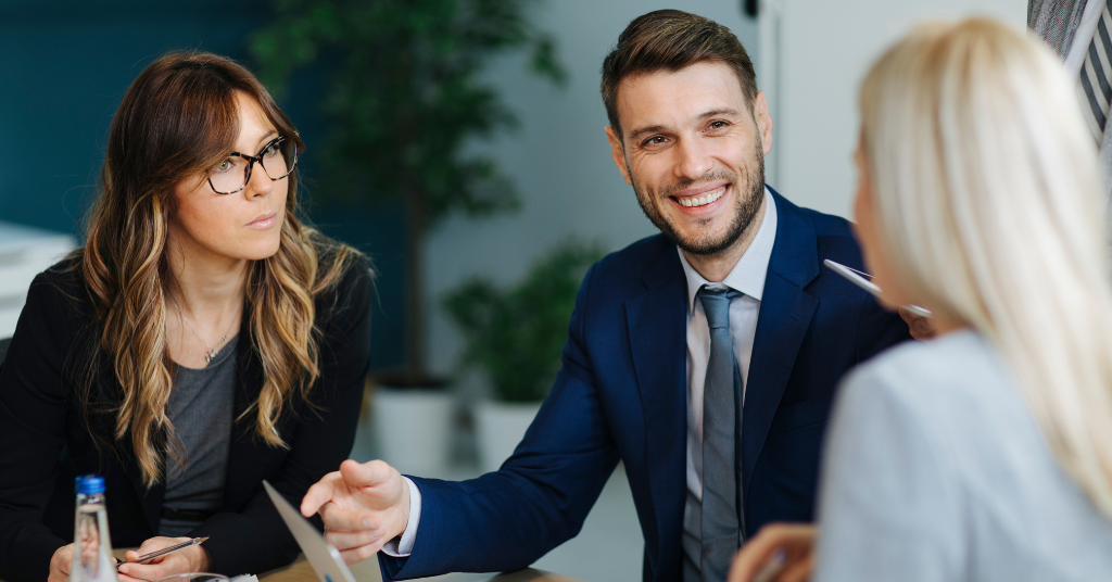 Two people in an office setting