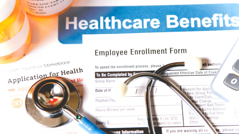 Healthcare benefit form with medical items