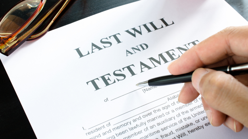 Last will and testament paper